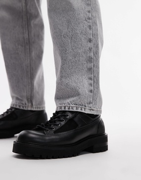 AllSaints Hank leather combat boots in black
