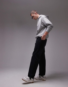 ARKET cord relaxed leg pants with five pocket detail in black