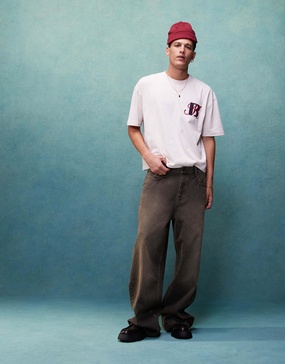 ASOS DESIGN baggy jeans in brown wash