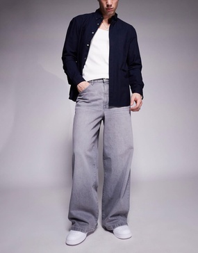 ASOS DESIGN super baggy jeans in gray