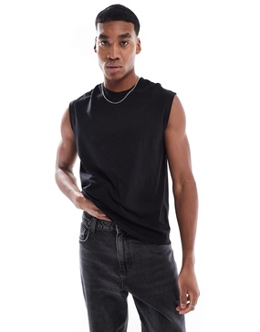 Bershka worker tank top in black