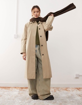Weekday Nara oversized car coat in beige