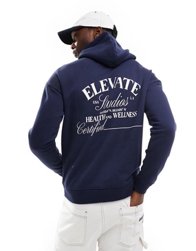 Another Influence elevate oversized hoodie in navy