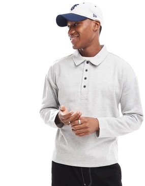 Another Influence half button rugby sweat in gray