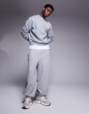 ASOS DESIGN heavyweight oversized sweatpants in 400gsm gray