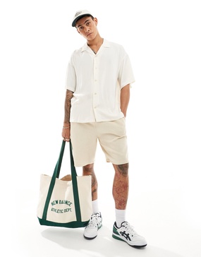 ADPT oversized revere collar shirt in white