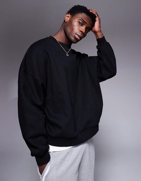 ASOS DESIGN heavyweight extreme oversized sweatshirt 400gsm in black