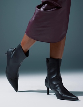 ASOS DESIGN Rosalie kitten heel mid boots in black