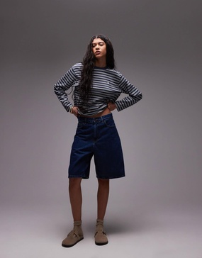 Carhartt WIP Brandon loose fit denim shorts in dark wash