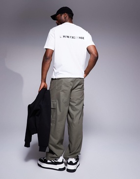 Armani Exchange t-shirt with chest and back logo in white
