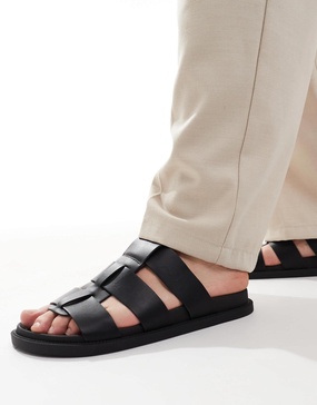 ASOS DESIGN classic strap sandals in black