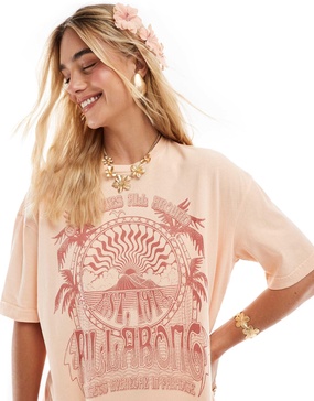 Billabong beach classic T-shirt in soft peach
