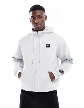 Nike Air fleece full zip hoodie in gray
