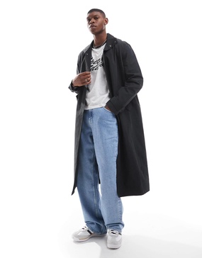 ASOS DESIGN oversized trench coat in black
