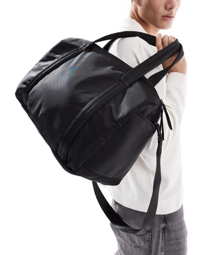 ASOS DESIGN nylon holdall bag in black