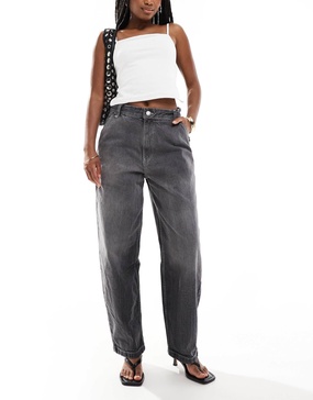 Bershka baggy skater jeans in dirty gray