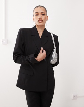 Weekday Edgar fitted blazer in black