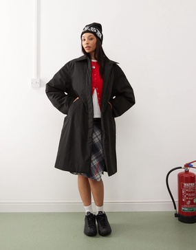 Weekday Tami padded car coat in black