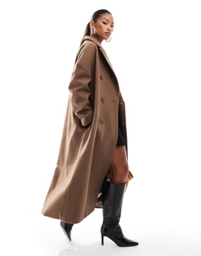 Aria Cove maxi formal coat in brown