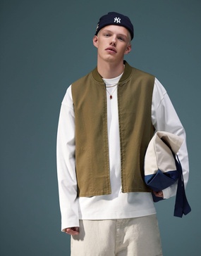 ASOS DESIGN washed vest in khaki