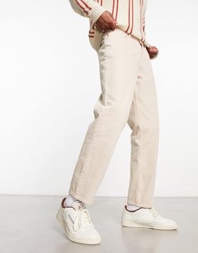 Bershka straight vintage jeans in beige