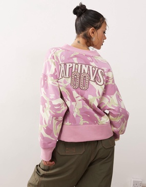 Aape By A Bathing Ape pink camo knitted cardigan in multi