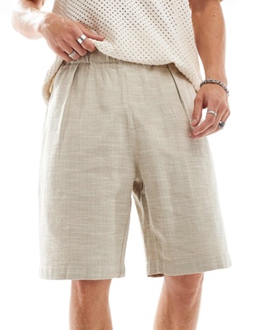 Bershka rustic shorts in sand