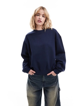 Weekday Essence sweatshirt in navy