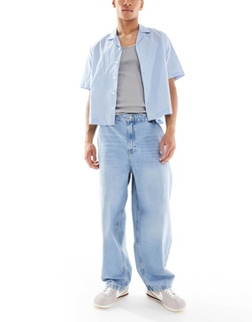 Bershka skater jeans in authentic blue