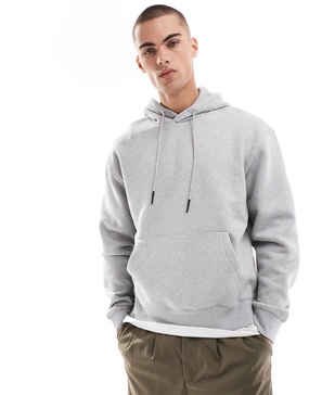 Bershka basic hoodie in gray
