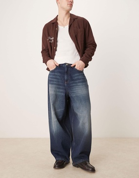 ASOS DESIGN oversized baggy fit jeans in wash black