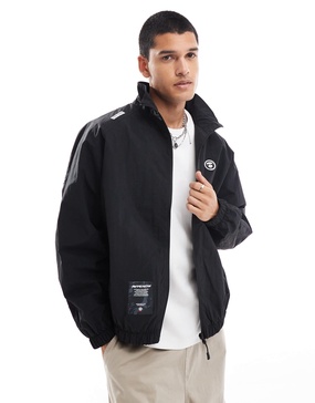 AAPE By A Bathing Ape nylon zip up jacket in black