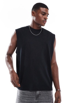 ASOS DESIGN oversized tank in black