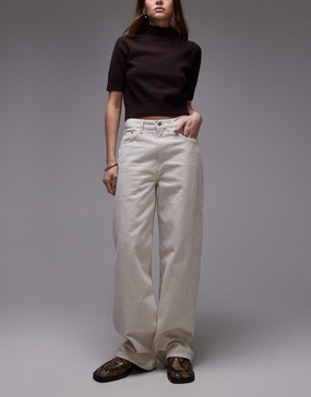 ARKET Coral high waist relaxed leg jeans in off-white