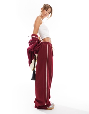ASOS DESIGN contrast side stripe wide leg sweatpants