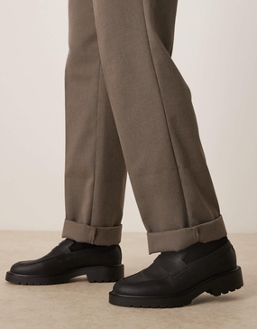 ASOS DESIGN penny loafers in black