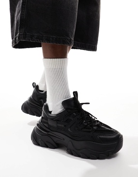 ASOS DESIGN chunky sneakers in black