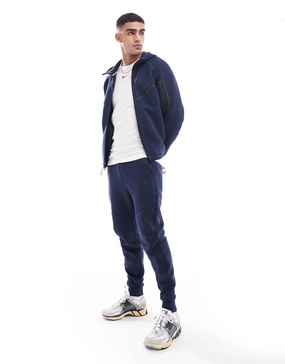 Nike Tech Fleece cuffed sweatpants in navy