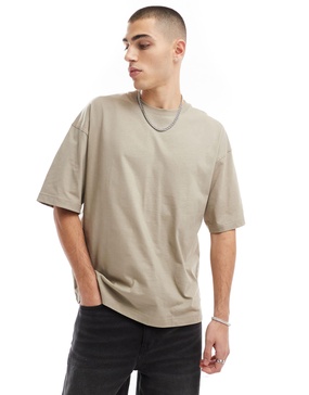 Bershka oversized T-shirt in sand