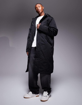ASOS DESIGN padded longline parka jacket in black