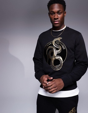 Armani Exchange lunar capsule snake sweatshirt in black