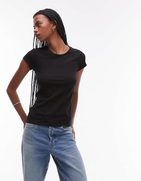 ARKET supersoft slim fit short sleeve t-shirt in black