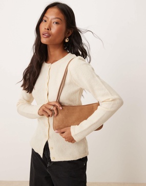 ASOS DESIGN Faux Suede shoulder bag with skinny straps