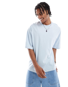 Bershka basic oversized t-shirt in blue