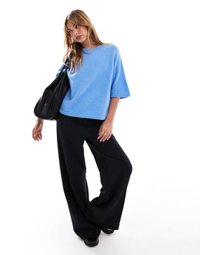 & Other Stories alpaca short sleeve knit sweater in blue