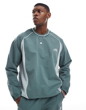 Bershka retro sport paneled T-shirt in green - part of a set