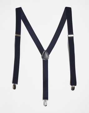 ASOS DESIGN suspenders set in navy