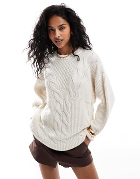 ONLY cable knit sweater in cream
