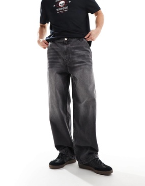 Bershka skater fit jeans in black