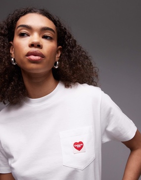Carhartt WIP pocket heart logo T-shirt in white